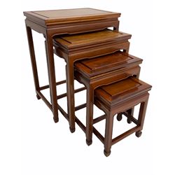 Chinese rosewood nest of four tables