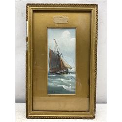 Edward King Redmore (British 1860-1941): Ship at Sea, oil on board signed 22cm x 9cm