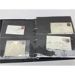 Postal history, including Queen Victoria imperf pair on letter, various other imperf and perf penny reds on covers and entires, penny red  perf pair and bantam on cover with London postmark, penny lilacs on cover etc