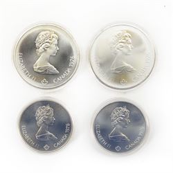 Royal Canadian Mint 1976 'Montreal Olympics' silver proof four coin set, cased