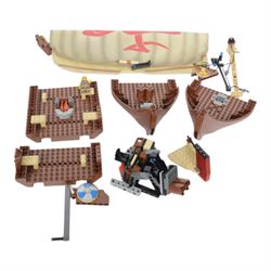 Lego Viking Ship no. 7018, partially built with instructions 