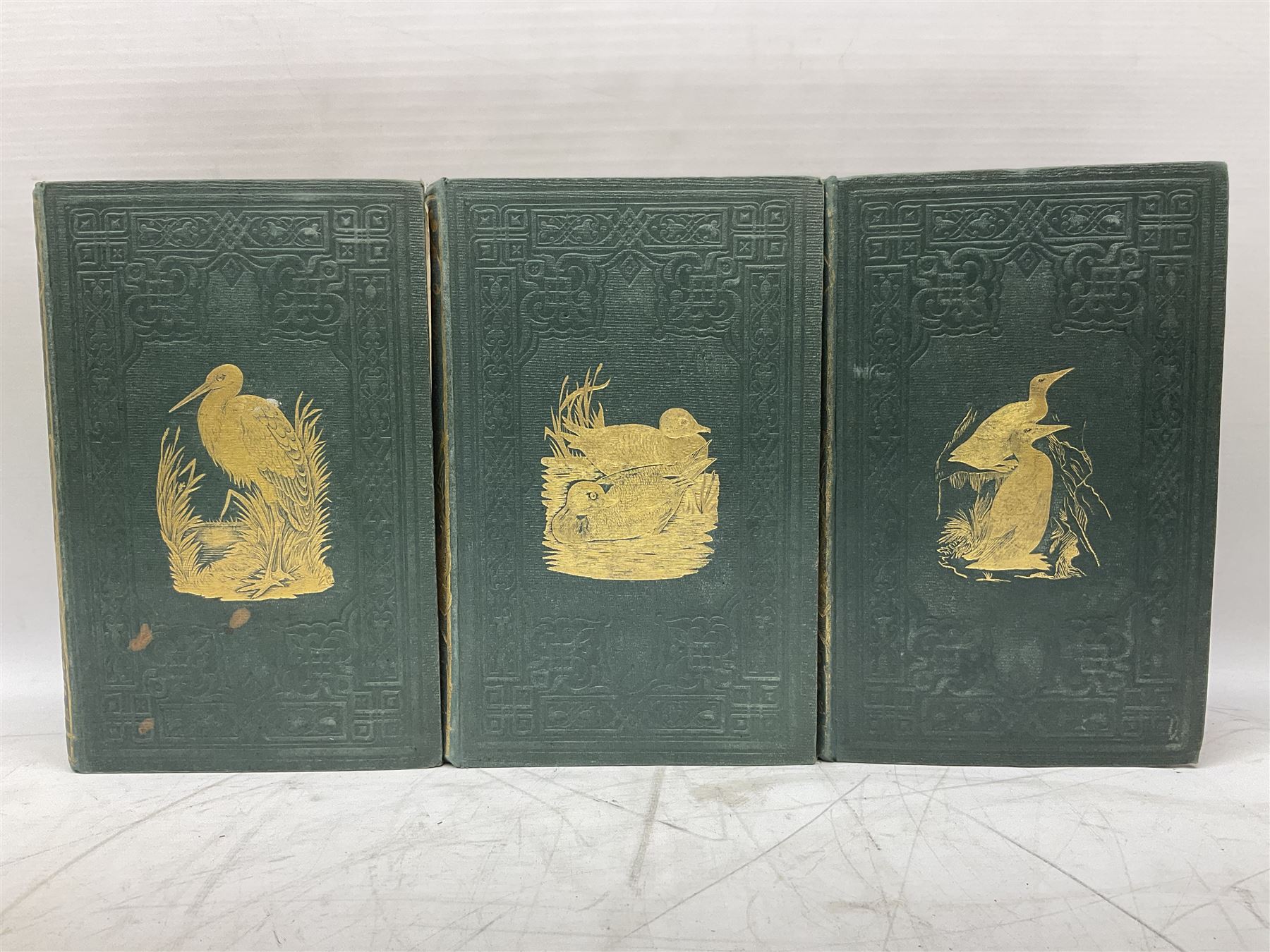 Morris, Rev Francis Orpen; A History of British Birds, six volume set. In original gilt embossed cloth, with approximately 358 hand coloured plates