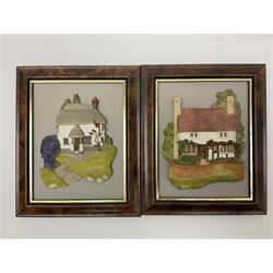Eight Lilliput Lane framed wall plaques, including Flint Fields, Treven Cove, Fife Ness and Jubilee Lodge, together with three dimensional plate, Cotman Cottage and a Franklin Mint collectors plate 