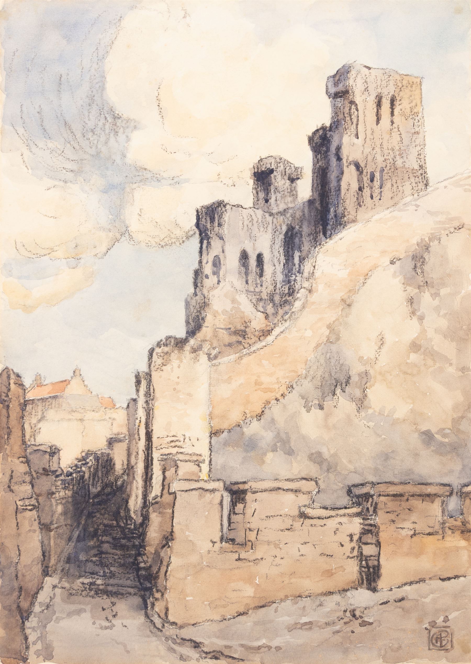 George Farquhar Pennington (British 1872-1961): Scarborough Castle 'The Village Smithy Lythe' 'Cottages Lythe' and 'The Vicarage Lythe' and others, six watercolours variously signed and titled, max 28cm x 39cm (6) (unframed)