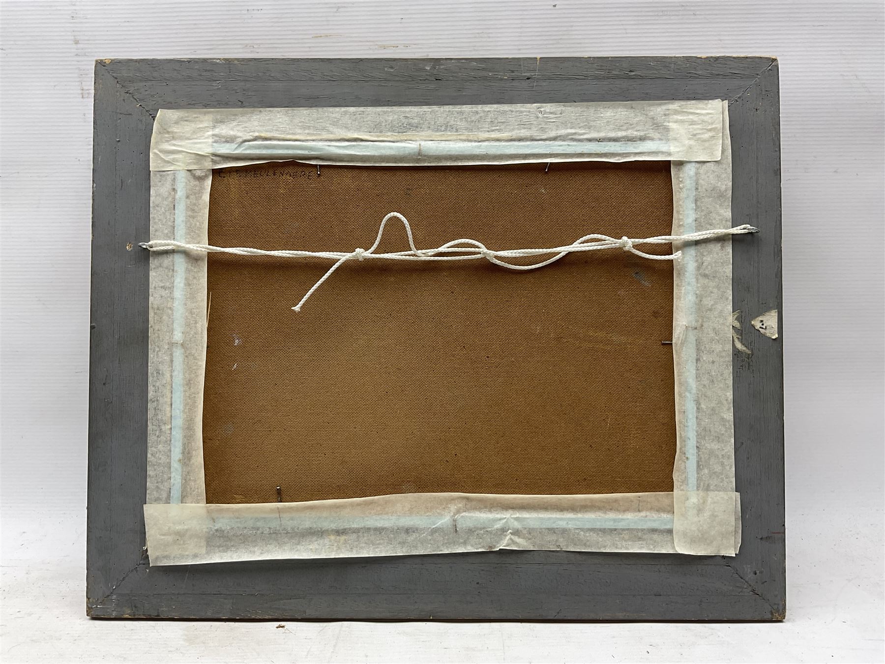 Edmond de Meulenaere (Belgian 1884-1963): House on a Lakeside, oil on board signed 27cm x 38cm 