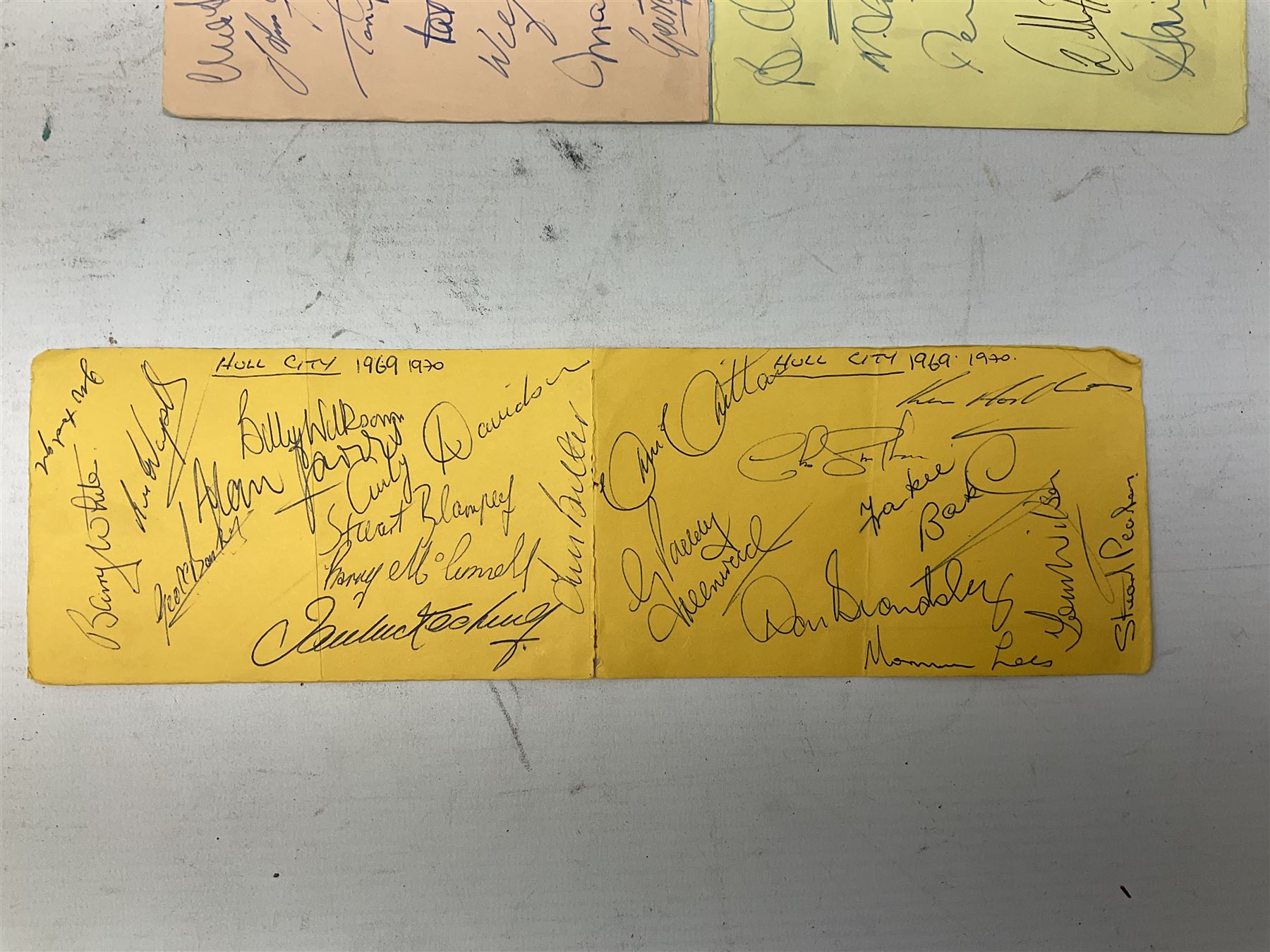 Autographs from film, stage, sporting personalities etc, including mid 20th century Hull City FC, Esmond Knight, John Clements, Kay Hammond, Richard Greene, Manning Whiley, Jerry Desmond etc, in albums, on pieces etc