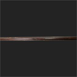 19th century Indian Brown Bess style flintlock musket, the 138cm round steel barrel ram rod beneath, overall L174cm