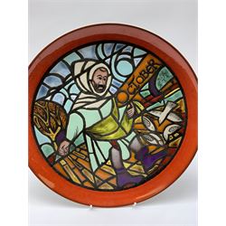 Poole Pottery Medieval Calendar plate 'October' issued 1975, designed by Tony Morris, limited edition number 518/1000