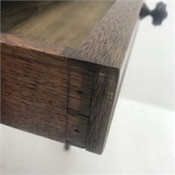 Georgian mahogany Pembroke table, single drawer, turned supports, W92cm, H72cm, D109cm
