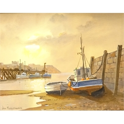  Harbour scenes, pair oils on canvas signed by Don Micklethwaite (British 1936-) 19cm x 24cm (2)   