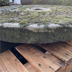 19th century circular grinding stone - THIS LOT IS TO BE COLLECTED BY APPOINTMENT FROM DUGGLEBY STORAGE, GREAT HILL, EASTFIELD, SCARBOROUGH, YO11 3TX