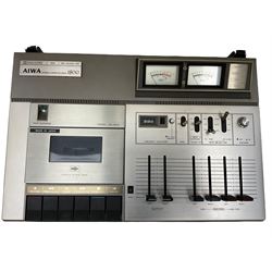 AIWA stereo cassette deck 1800, UEGA VEF 206 radio and a brother 100 type writer - all untested 