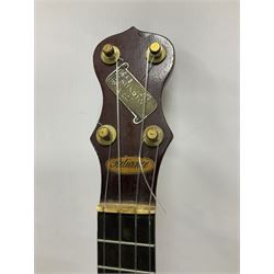 English Sunray 4-string mandolin in a shaped hard case, with ukulele tutor and chord books