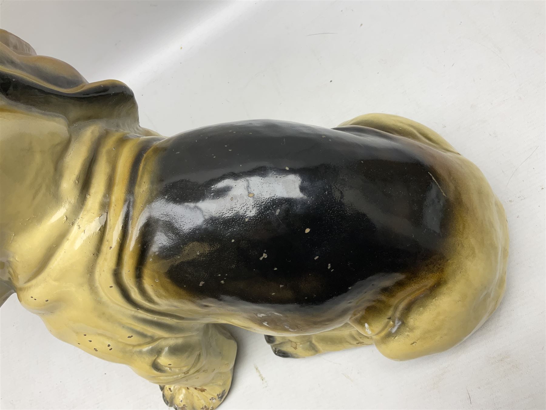 Composite model of a seated Basset Hound, H34cm