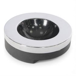 Guzzini - 1970s Italian circular chrome ashtray, designed by Luigi Massoni for Harvey Guzzini, D23cm