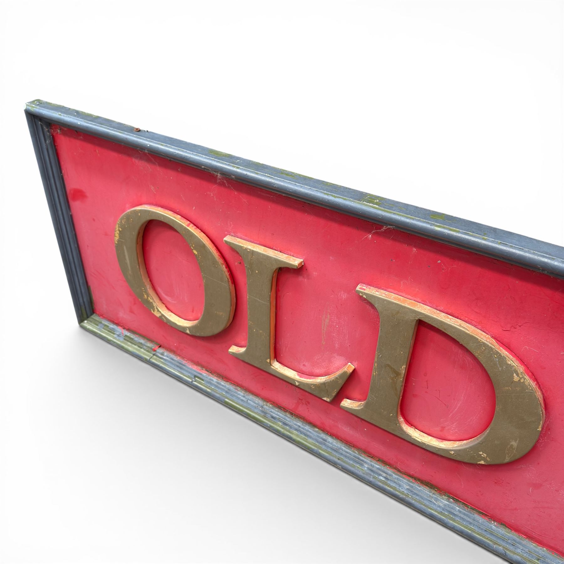 Old Red Lion - aluminium, red and gold painted pub sign