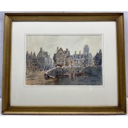 Paul Marny (French/British 1829-1914): 'Rouen Harbour', watercolour signed 26cm x 40cm 
Provenance: in the same family ownership for three generations