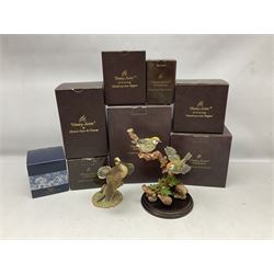 Quantity of Country Artists figures, comprising Woodland Visitors G800, Otter Family CA 552, Barn Owl CA 431, Wren CA 81, Mouse and Acorn CA784, Kingfisher - Broadway CA422, Early Days - Barn Owlets CA 720, together with two Border Fine Arts figures comprising Woodcock by James Harvey, 1985 and First Outing, Many with original boxes (9)