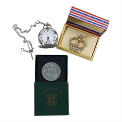 Collection of costume jewellery, including brooches and beaded necklaces, together with wristwatches including Vivela, Accurist and Delma examples, Ingersoll Triumph pocket watch etc