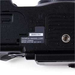 Olympus Evolt E-330 camera body, serial no. B88501541, with original Olympus Zuiko Digital 14-45mm 1:3.5-5.6, boxed with instructions, with three additional boxed Olympus Zuiko Digital lenses 70-300mm f4.0-5.6, 40-150mm f3.5-4.5 and 14-54mm f2.8-3.5, all boxed