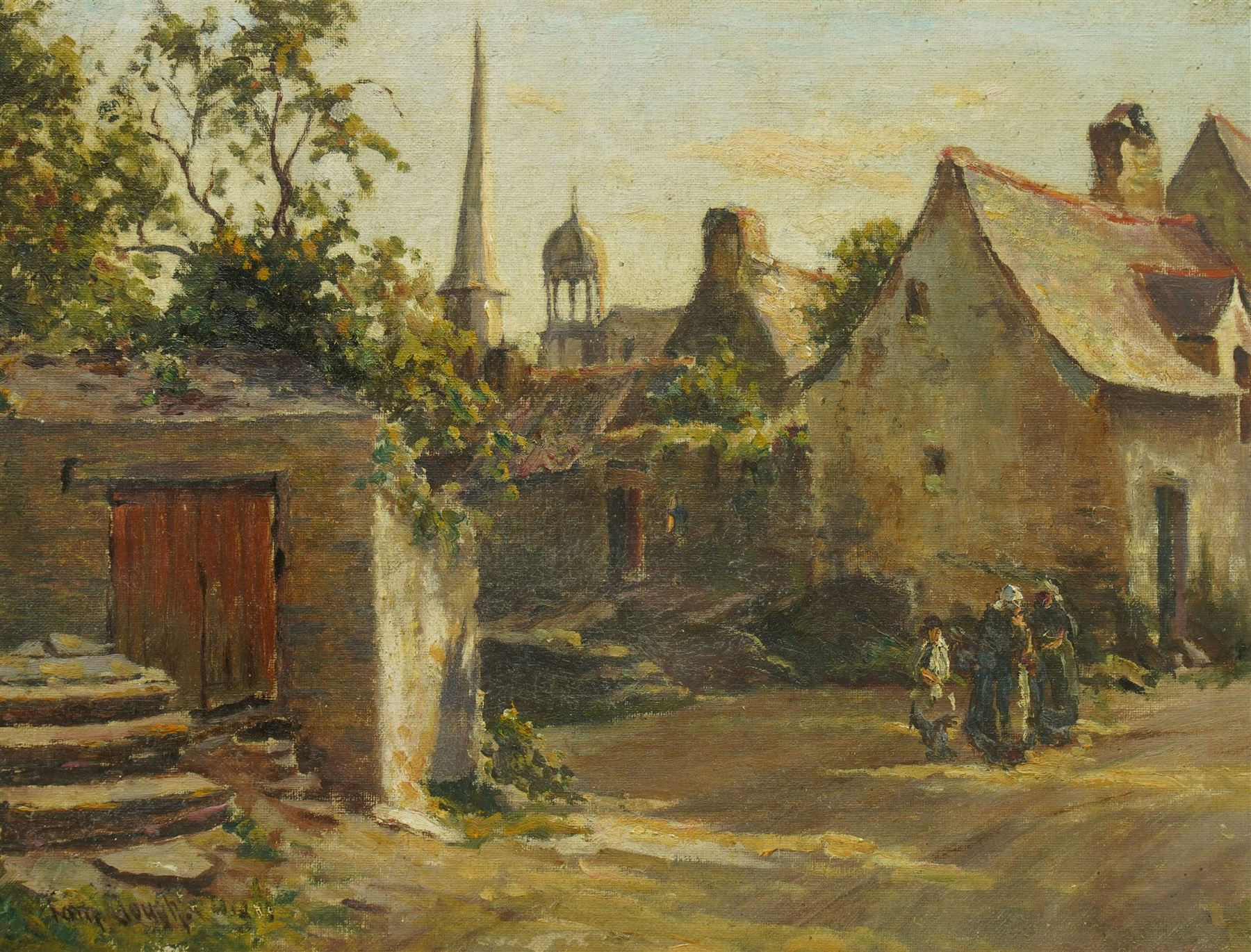 Tom Clough RCA (British 1867-1943): 'Vitre - Brittany', oil on canvas board signed, inscribed verso 26cm x 34cm