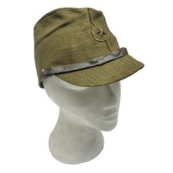 WW2 Japanese jungle cap with brass star insignia and chin strap