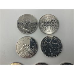 Seventeen Queen Elizabeth II United Kingdom five pound coins