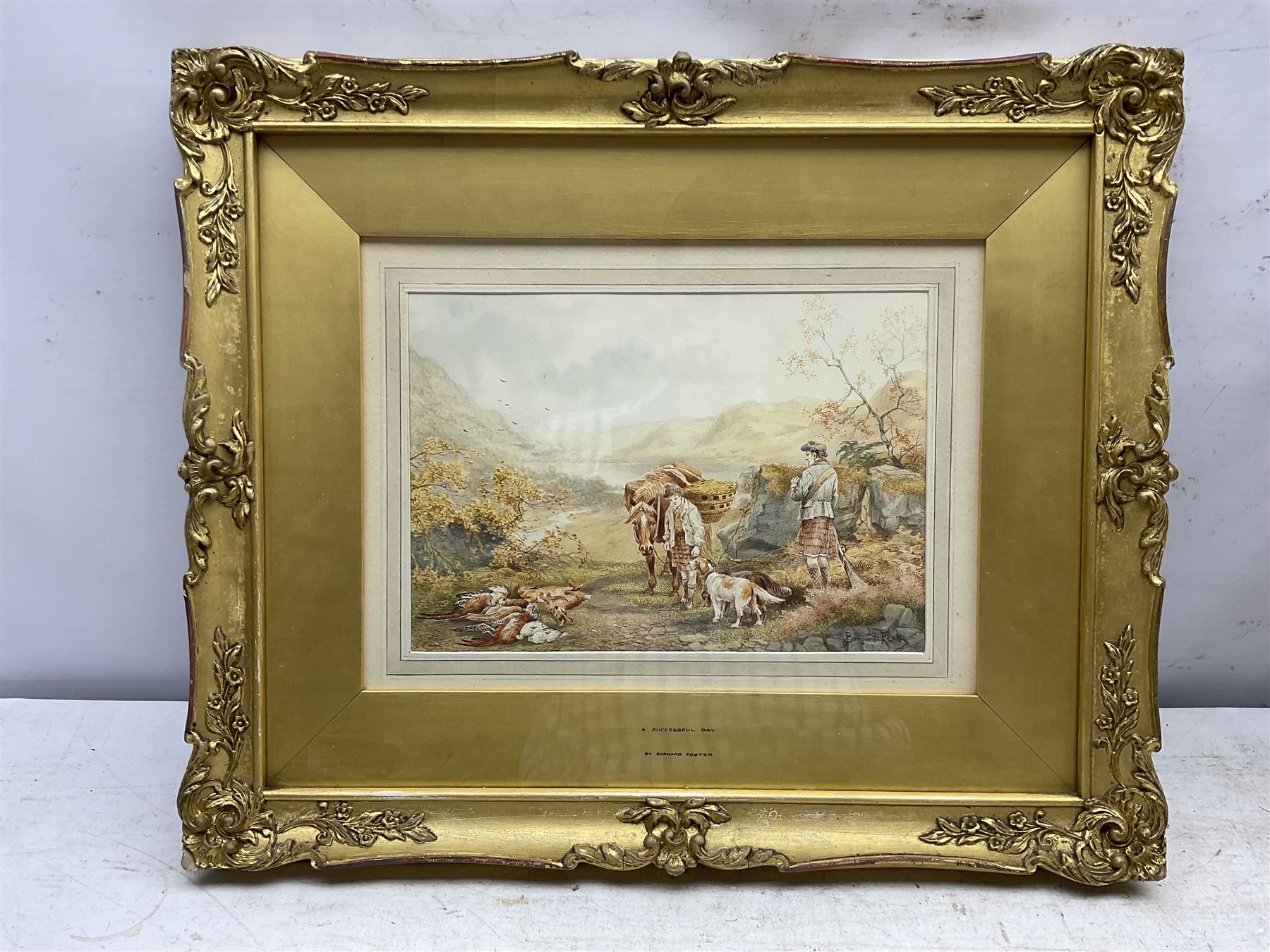 Bernard Foster (British 19th/early 20th century): 'A Successful Day', watercolour signed, titled on the original slip 17cm x 25cm