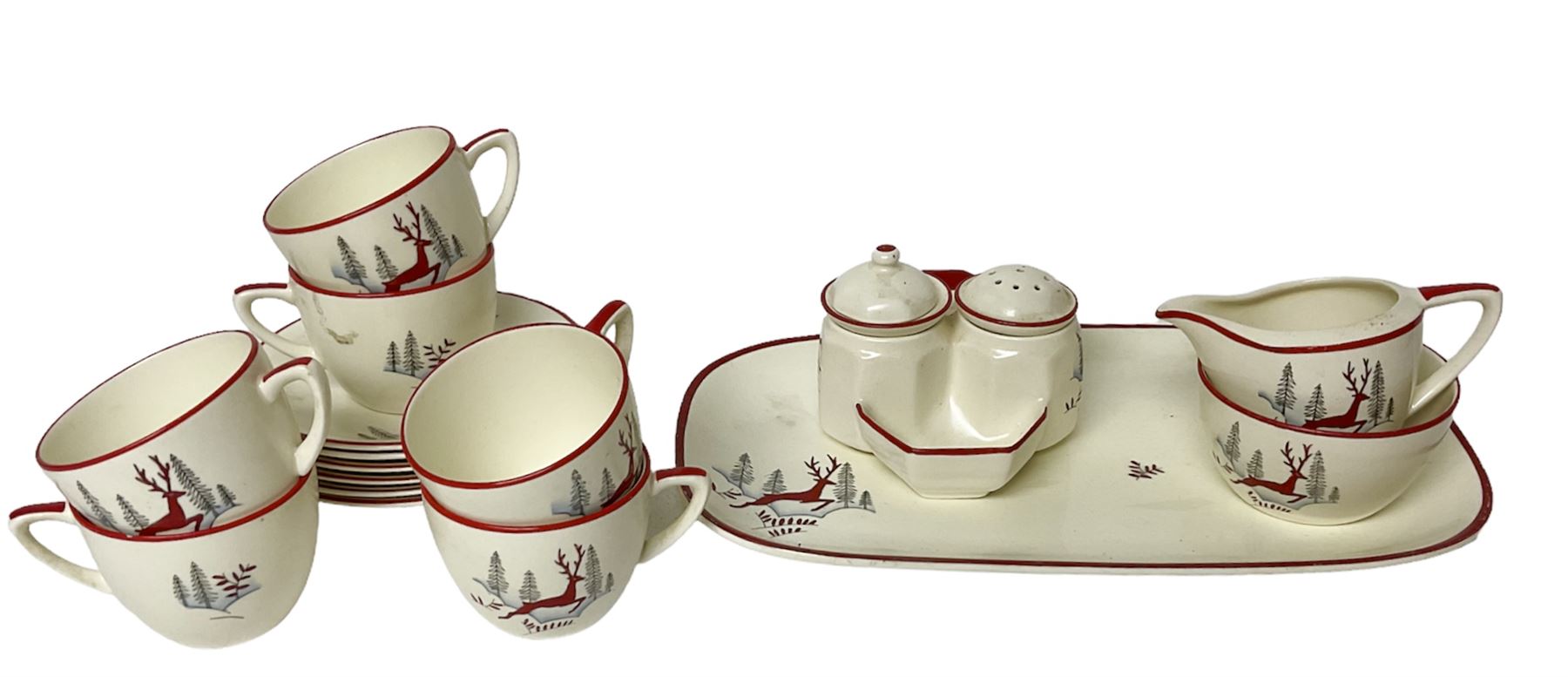 Crown Devon Stockholm pattern tea wares - 15/12/2023
