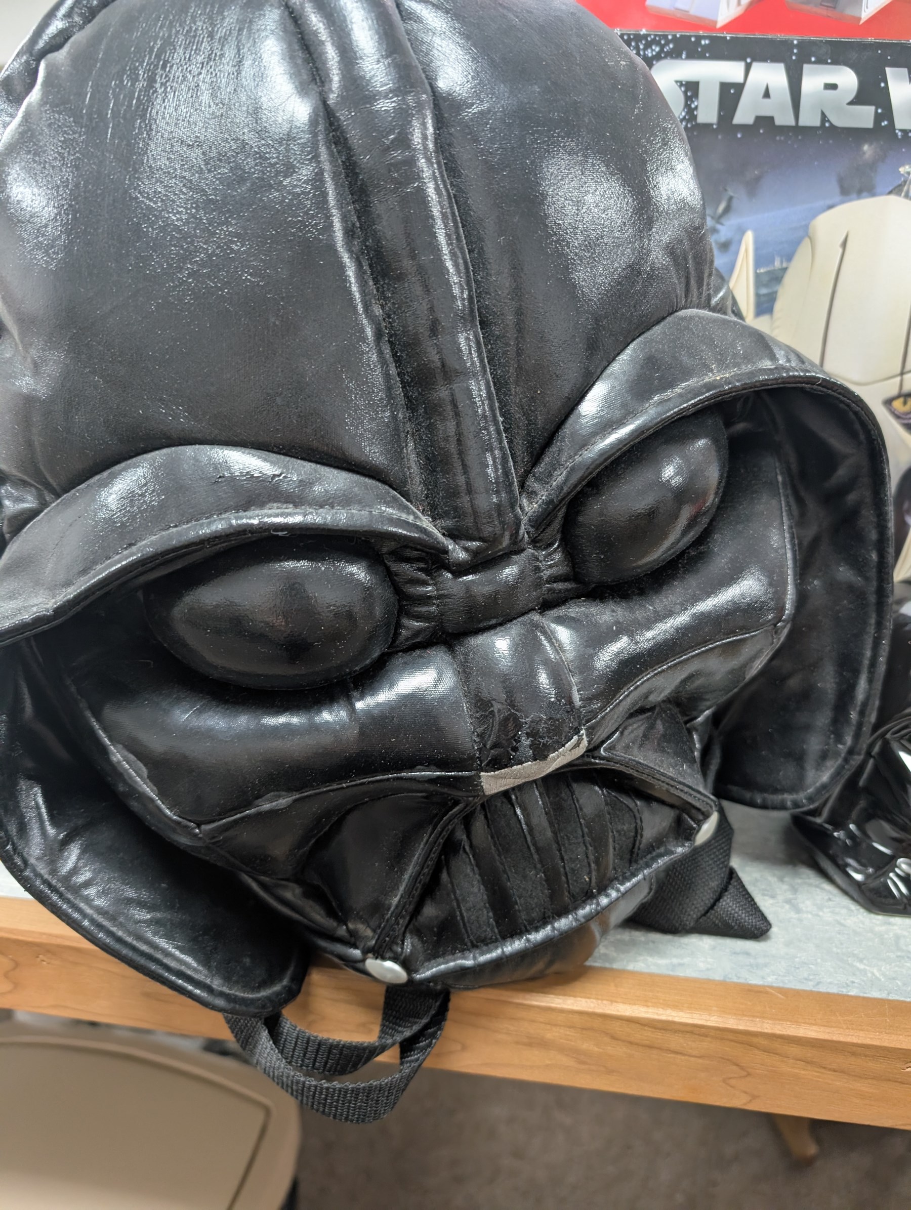 Star Wars collectables, including Neca General Grievous cookie jar,R2-D2 telephone, Episode I chess set, puzzle, Darth Vader back pack and two money boxes