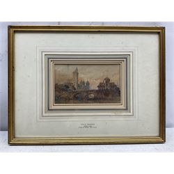 Paul Marny (French/British 1829-1914): 'Chatèlet Gaie and Pump St Michel - Old Paris', pair watercolours signed with initials, titled on the mounts 11.5cm x 19cm (2) 
Provenance: with Richard Hagen, Broadway, Worcestershire, label verso