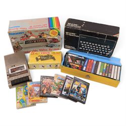 Vintage game consoles, comprising Sinclair ZX Spectrum, Zeon T-800 TV Game and Radofin Pro...