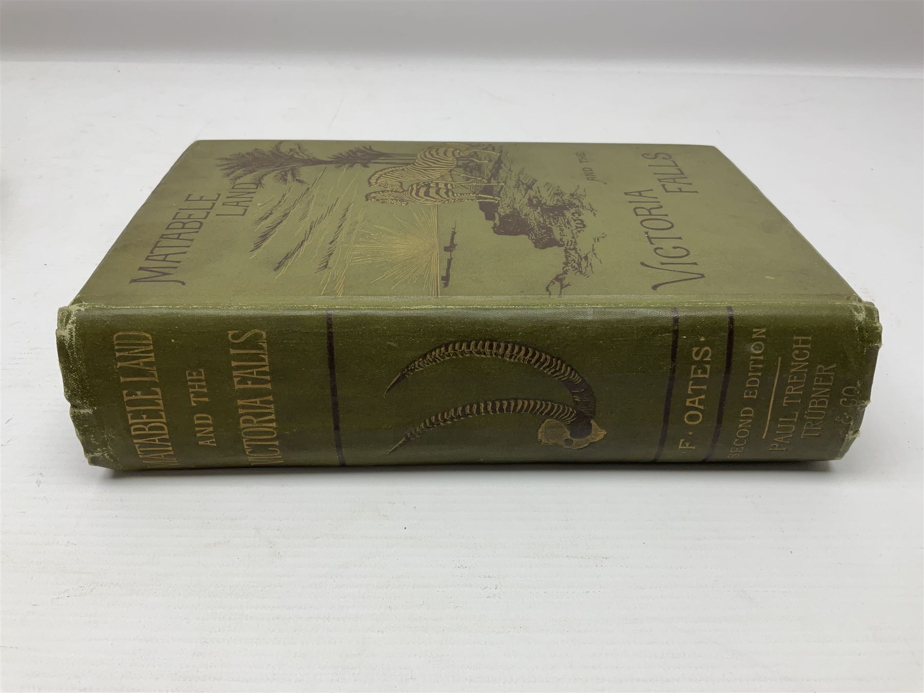 Frank Oates; Matabele Land and the Victoria Falls: A Naturalist`s Wanderings in the Interior of South Africa edited by C.G.Oates second edition, with half-title mounted engraved portrait, chromolithographed plates, lithographed natural history plates, folding engraved maps with partial hand-colouring plain plates and illustrations