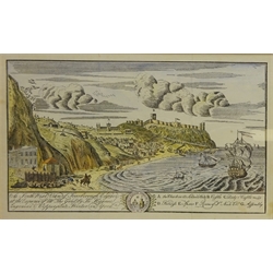  Three 19th century engravings hand coloured - 'A South West View of Scarborough at the Expense of Mr Tho Gent by John Haynes Engraver...in York', Scarborough from the North with Paddle Steamer, engraving after Francis Nicholson and 'Flamborough Head', after G. Balmer by E. Finden max 24cm x 18cm (3)  