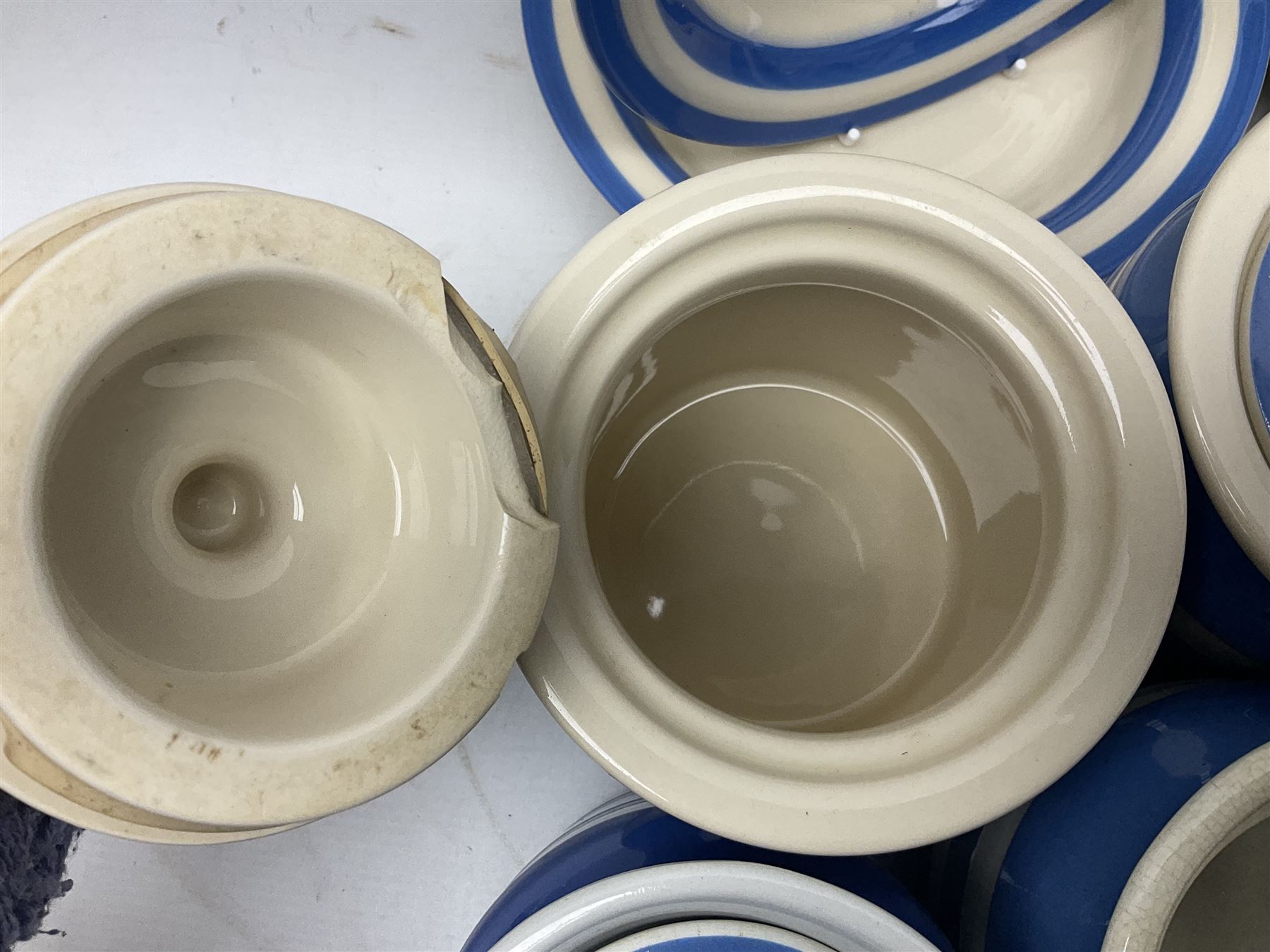 TG Green Cornish kitchen ware, to include coffee pot, pint milk jug, nine storage jars for various items, four dinner plates, etc (25)