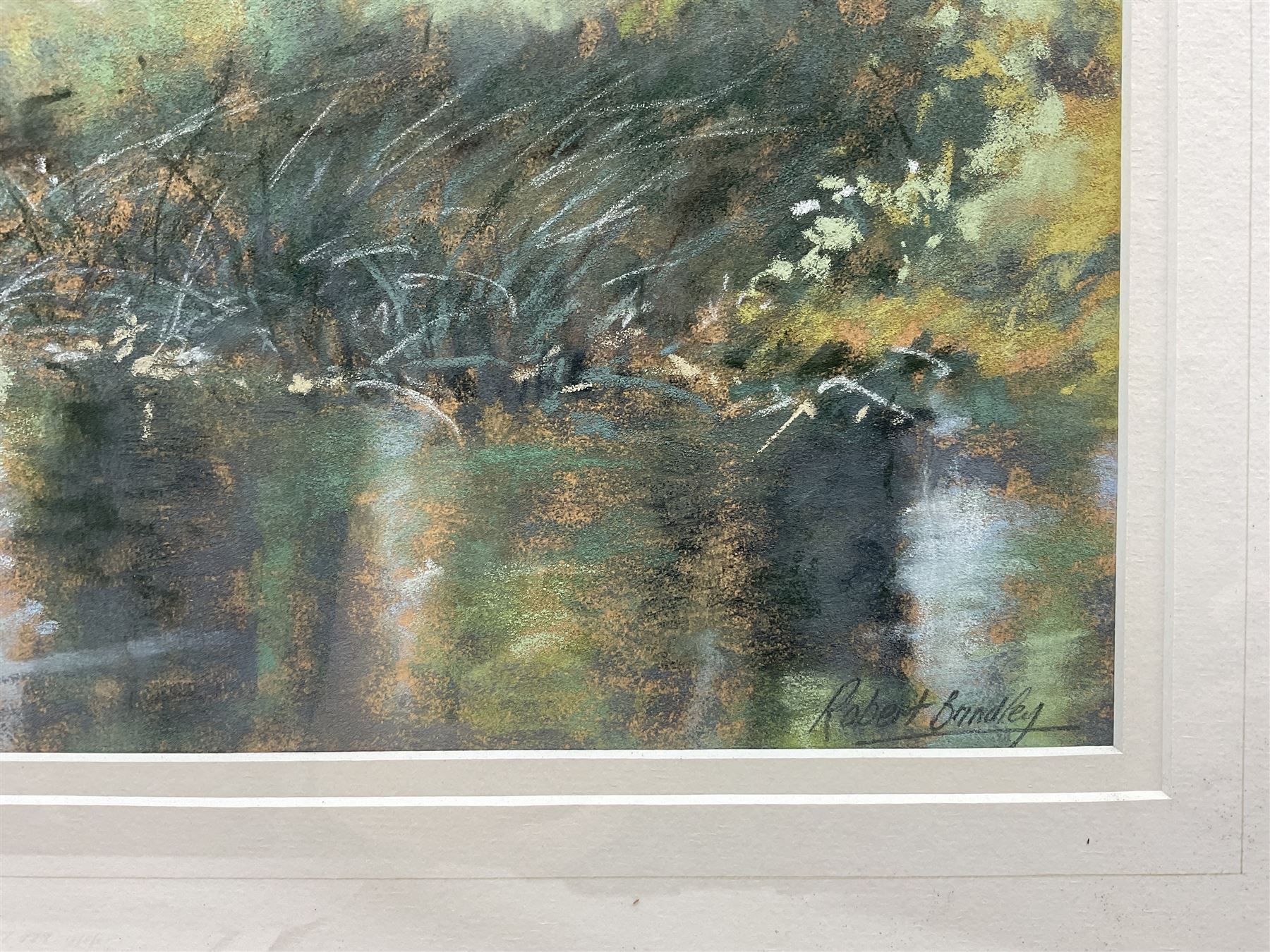 Robert Brindley (Northern British 1949-): 'Reflections', pastel signed, titled and dated '97 verso, 32cm x 50cm 
