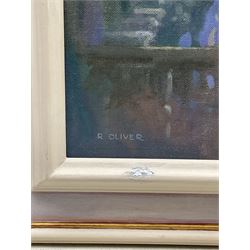 Raymond Oliver (British 1933-): 'The Grand Canal from the Guggenheim Museum', oil on canvas board signed, titled verso 29cm x 24cm 