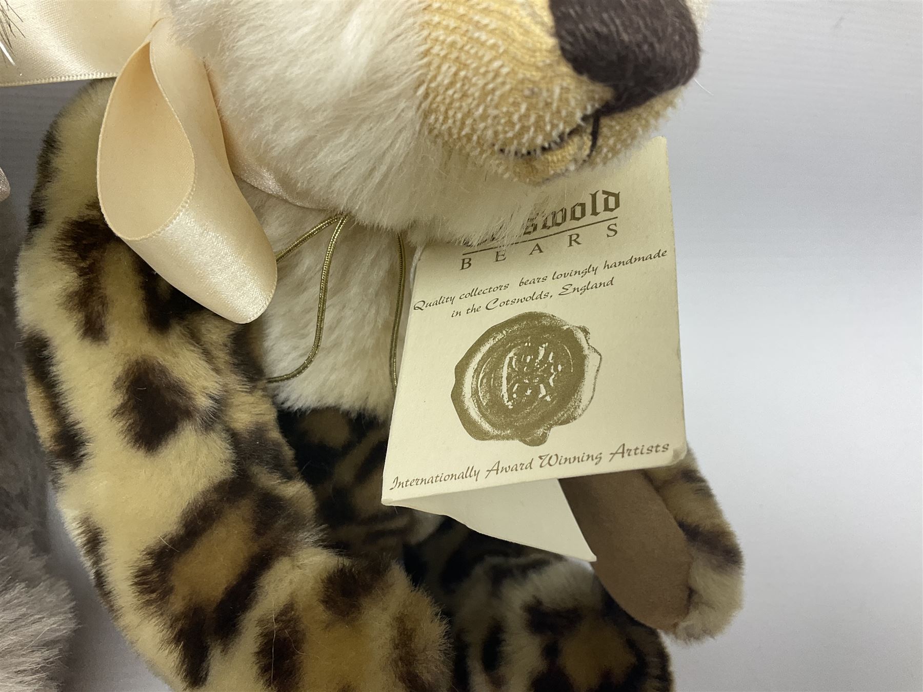 The Cotswold Bear Company - three limited edition teddy bears comprising ‘Lucas’ no. 1/1 H37cm and ‘Stonehenge’ no. 2/15 H39cm, both from the Back to the Wild Cub collection; and ‘Monsoon’ no. 3/10 H34cm from the Safari collection; all with original labels and purchase receipts (3) 