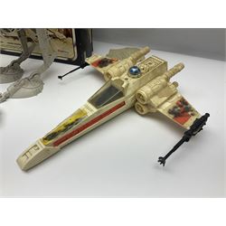Star Wars - vintage vehicles comprising Rebel Armoured Snowspeeder and Tri-pod Laser Cannon; both boxed; Rebel Transport with 3 3/4