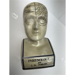 Phrenology head H29cm  and a Palmistry hand H28cm