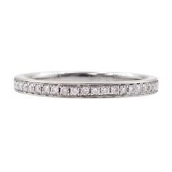 18ct white gold channel set diamond half eternity ring, London 2014