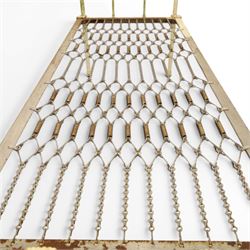 19th century wrought iron single bed, white frame with knot details, frame with wire and spring supports