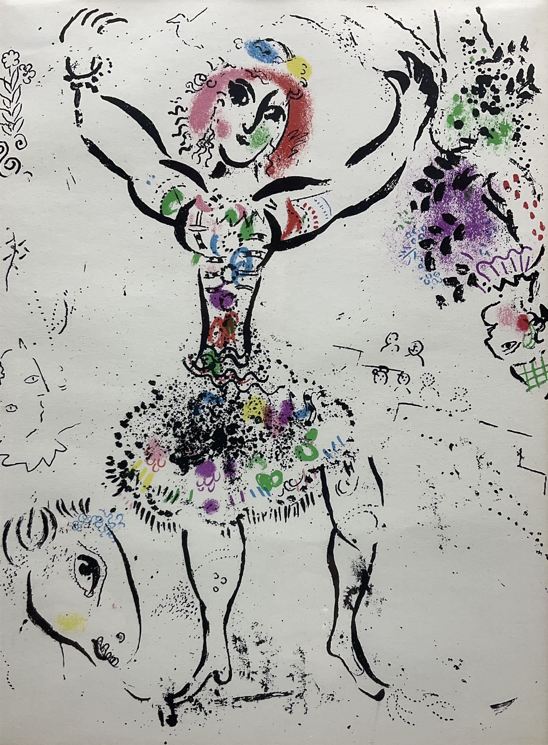 After Marc Chagall (French 1887-1985): 'La Jongleuese' (The Juggler), original colour lithograph pub. Mourlot Paris 1960, 32cm x 23cm