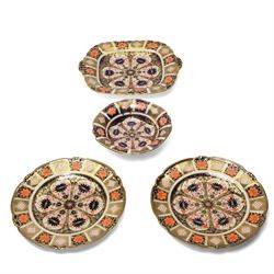 Royal Crown Derby pattern 8706 plates (D23cm), together with a square pattern 9021 sandwic...