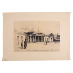 Gertrude Ellen Hayes (British 1872-1956): 'St. Edwards School - Oxford' 'The Combination Room' and The Gates of Rugby School, etchings and one print signed, variously titled and one numbered 1911 on the plate; together with eight further etchings and prints variously signed and titled max 30cm x 23cm (11) (unframed)