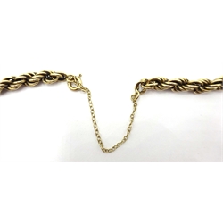  9ct gold rope twist necklace stamped 9k approx 18.4gm  