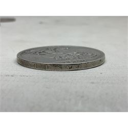 George III 1819 crown coin and six Queen Victoria crown coins dated 1889, three 1890, 1891 and 1900 (7)