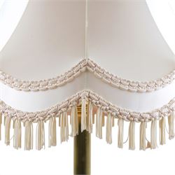 Pair of Corinthian column table lamps, upon stepped square bases, H78cm