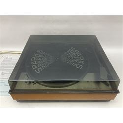 Goldring Lenco GL 75 Stereo Transcription turntable, in a teak case, H15cm, W54cm 