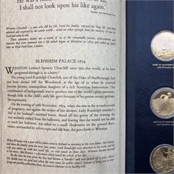 The Churchill Centenary Trust Medal Collection, 1974, a complete set of 24 silver-gilt medallions struck by John Pinches, issued by the Churchill Centenary Trust to commemorate the 100th anniversary of the birth of Winston Churchill; individually encapsulated with certificate of authenticity and housed in a leatherette display album